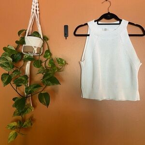 White Knit Wilfred Top - Halter Neck Size M